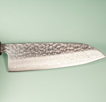 Tsunehisa G3 Tsuchime Damascus Wa-Santoku 170mm Oak