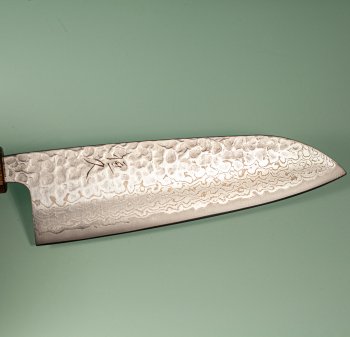 Tsunehisa G3 Tsuchime Damascus Wa-Santoku 170mm Oak