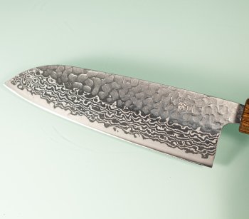 Tsunehisa G3 Tsuchime Damascus Wa-Santoku 170mm Oak