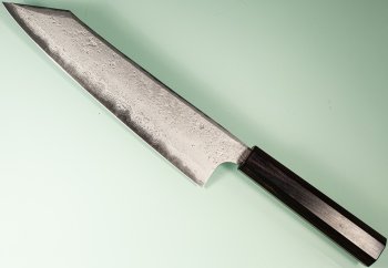 Hatsukokoro X Nigara Ryusui Aogami 2 Nashiji Damascus Wa-Kiritsuke 230mm Mono Ebony