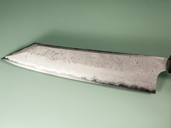 Hatsukokoro X Nigara Ryusui Aogami 2 Nashiji Damascus Wa-Kiritsuke 230mm Mono Ebony