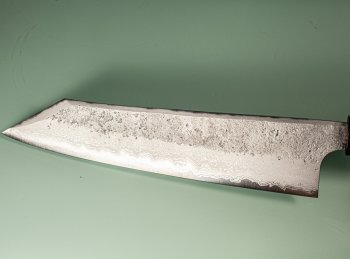 Hatsukokoro X Nigara Ryusui Aogami 2 Nashiji Damascus Wa-Kiritsuke 230mm Mono Ebony