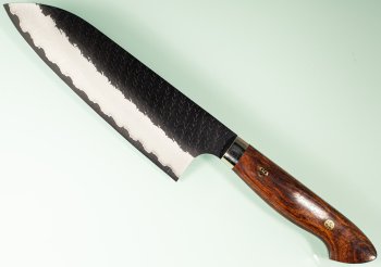 Nigara R2 Kurouchi Tsuchime Santoku 170mm Ironwood