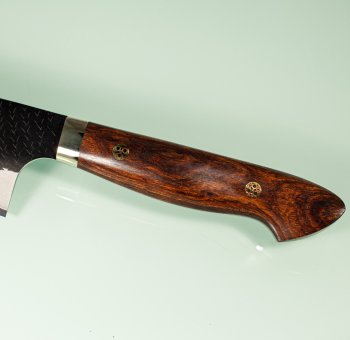 Nigara R2 Kurouchi Tsuchime Santoku 170mm Ironwood
