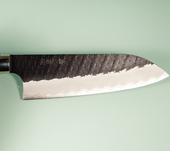 Nigara R2 Kurouchi Tsuchime Santoku 170mm Ironwood