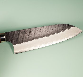 Nigara R2 Kurouchi Tsuchime Santoku 170mm Ironwood