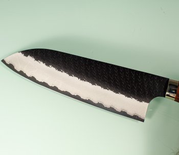Nigara R2 Kurouchi Tsuchime Santoku 170mm Ironwood