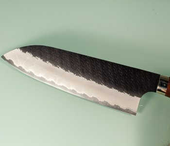 Nigara R2 Kurouchi Tsuchime Santoku 170mm Ironwood