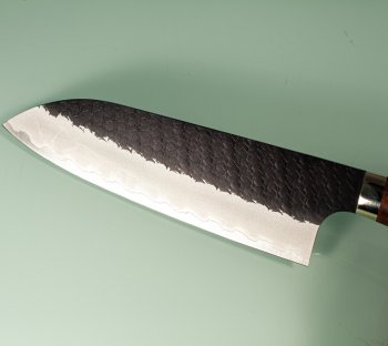 Nigara R2 Kurouchi Tsuchime Santoku 170mm Ironwood