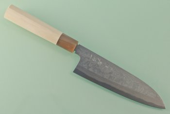 Blue 1 Damascus Santoku 180mm helles Bffelhorn V1