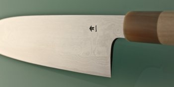 Blue 1 Damascus Santoku 180mm helles Bffelhorn V1