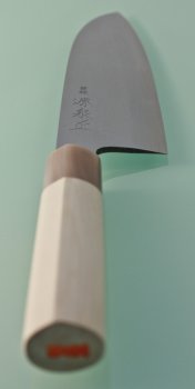 Blue 1 Damascus Santoku 180mm helles Bffelhorn V1