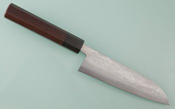 Moritaka Aogami Supreme Damascus Santoku 150mm octagonal