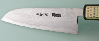 Moritaka Aogami Supreme Damascus Santoku 150mm octagonal