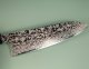 Hatsukokoro Ginga ATS-34 Nickel Damascus Wa-Santoku 185mm Teak