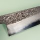 Masuda Yoshihide Blue 1 Damascus Kurouchi Wa-Santoku 195mm Rosenholz/Bffelhorn