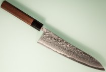 Tanaka Shigeki R2 Damascus Wa-Gyuto 210mm Walnuss
