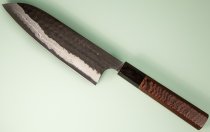 Yamamoto AS Tsuchi Kuro Damascus Wa-Santoku 170mm Wenge