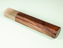 Messergriff 2-teilig octagonal Rosenholz/helles Bffelhorn