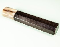 Messergriff 2-teilig octagonal Ebenholz/helles Bffelhorn