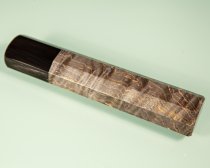 Messergriff 2-teilig octagonal gelb/schwarz stabilisiert Bffelhorn