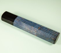 Messergriff 2-teilig octagonal blau stabilisiert Bffelhorn