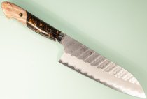 Nigara R2 Satin Tsuchime Santoku 170mm Maplewood/Resin Nr.2