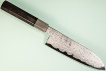 Nakagawa Satoshi Blue 1 Damascus Wa-Santoku 170mm Ebony