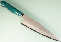 Nigara AS Satin Tsuchime Gyuto 210mm Trkisgrn