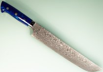 Takeshi Saji R2 black Damascus Sakimaru 250mm Blue Acryl