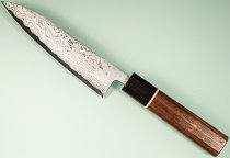Shiro Kamo AS Damascus Wa-Petty 140mm Walnuss/Ahorn/Ebenholz
