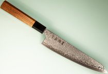 Hatsukokoro Hikari SLD Damascus Kurozome Wa-Gyuto 195mm Teak