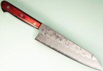 Tsunehisa Ginsan Nashiji Santoku 185mm rot/schwarz