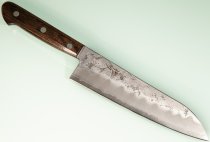 Tsunehisa Ginsan Nashiji Santoku 185mm braun