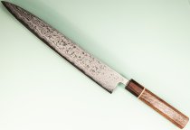 Shiro Kamo AS Damascus Wa-Sujihiki 275mm Walnuss/Ahorn/Ebenholz