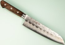 Tsunehisa Ginsan Bolster Nashiji Santoku 185mm braun