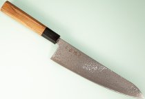 Hatsukokoro Hikari SLD Damascus Kurozome Wa-Gyuto 215mm Teak