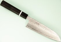 Tsunehisa G3 Tsuchime Damascus Wa-Santoku 170mm Ebony/white