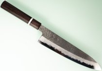 Masuda Yoshihide Blue 1 Damascus Kurouchi Wa-Gyuto 220mm Ebenholz