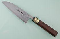 Moritaka Aogami Supreme Damascus Santoku 130mm octagonal