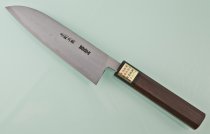 Moritaka Aogami Supreme Damascus Santoku 150mm octagonal